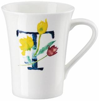 Hutschenreuther Flower Alphabet Becher mit Henkel - T, Bone China, Tulipa, 400 ml, 02048-727399-15505