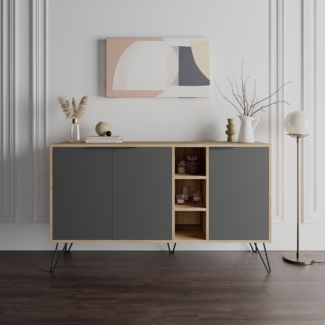 Konsole, 'Clara', 83 x 35,6 x 142, Eiche, Anthrazit