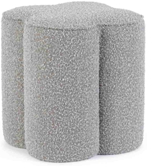 Pouf Cointa aus Boucle-Stoff, Grau, 40x40x45 cm