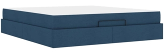 vidaXL Bettgestell Sonstiges mit Speicher Blau 180x200 cm Stoff 3399514