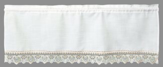 Delindo Lifestyle Scheibengardine Bistrogardine Landhaus mit stangendurchzug, 45x120 cm, weiß, Stangendurchzug (1 St), blickdicht, blickdicht mit Spitze