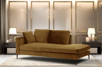 Leonique Recamiere Cozy Chaiselongue, Maße B/T/H: 195/97/80 cm, mit losen Kissen und Metallbeinen, Armlehne links oder rechts wählbar