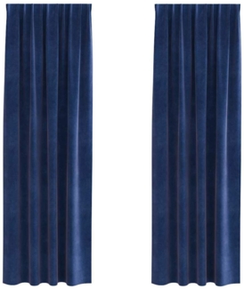 vidaXL Vorhänge mit Vorhängen 2 pcs Dunkelblau 140 x 245 cm Samt 4107201