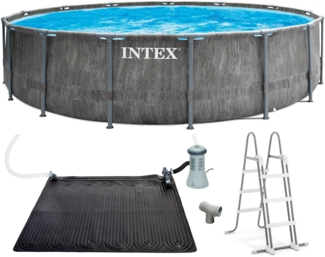 Intex Rundpool »Framepool« Greywood 549x122 cm (Set), inkl. hochwertiger Solar Matte(Poolheizung)