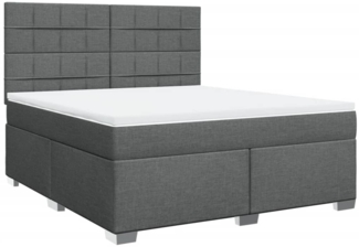 vidaXL Boxspringbett mit Matratze Dunkelgrau 180x200 cm Stoff 3290568