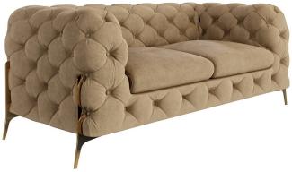 S-Style Möbel Chesterfield-Sofa Ashley Chesterfield Sofa mit Goldene Metall Füßen, mit Wellenfederung