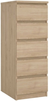 Dmora Kommode Achaldi, Mehrzweckkommode, Schlafzimmerkommode, Schrank mit Schubladen, 50x40 h111 cm, helle Eiche