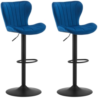 Ofcasa Barhocker Höhenverstellbarer Hocker (2er Set), 360° Drehstuhl mit Rückenlehne Fußstütze Barstuhl aus Samt