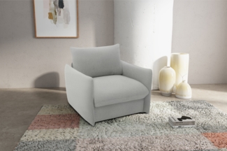 DOMO. collection Sessel 700023, Polstersessel, Schlaffunktion, Federkern, Füße mit Filzgleitern, Armsessel, Cocktailsessel, Loungesessel, 105 x 100 x 95 (BxTxH), grau