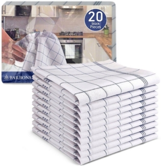 BARBONS Geschirrtuch Allzweck Tücher, Geschirrtücher, Trockentuch, Küchentuch, (20 er, 20-tlg), Premium Qualität, 100% Baumwolle, Schwarz