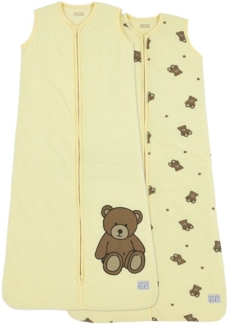 Meyco Baby Babyschlafsack Teddy Bear Soft Yellow (1 tlg), 110cm - 2-Pack