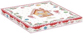 EasyLife Servierteller Sweet Christmas, Porzellan, Spülmaschinengeeignet, Mehrfarbig, Motiv: Lebkuchenherz