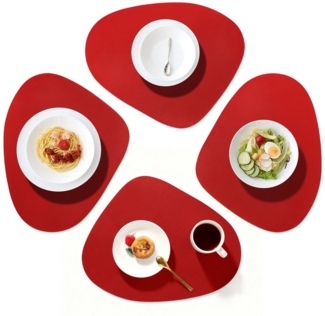 Fanttik Platzset Tischset Tischmatte Kunstleder, abwischbar wasserdicht Anti-Rutsch, (Set, 4 Untersetzer), ideal als Untersetzeroder Dekoration, fùrden Innen- und AuBenbereich