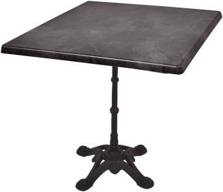 Bistrotisch Set Dark Slate 80x80cm Tischgestell Gusseisen schwarz Garten Tisch