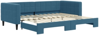 vidaXL Tagesbett Ausziehbar Blau 90x200 cm Samt 3196690