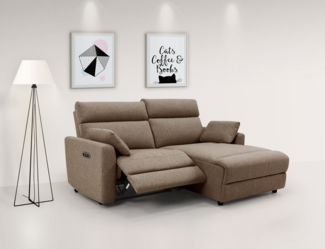 INOSIGN Ecksofa JENNA, L-Form, 209cm, manuelle u. elektrische Funktion, mit USB A/C, Liegefunktion 105°-150°, Federkern, Struktur fein