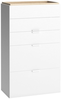 CaliCosy Kommode 5 Schubladen weiß - 4YOU - Weiß