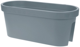 Spetebo Blumentopf Balkon Blumentopf OVAL - groß / grau (Stück, 1 St, Pflanztopf), Kunststoff Pflanzkasten zum Einhängen