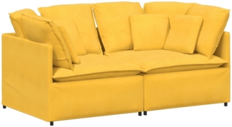 vidaXL Modulares Sofa mit Kissen Cordstoff Hellgelb 3321263