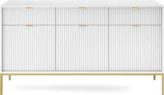Compleo Kommode NANCY, Breite 154 cm, Dreitürige Sideboard, goldene Griffe, mit 3 Schubladen