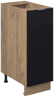 Apothekerschrank Fame-Line Schwarz gestreift 30 cm ohne Arbeitsplatte Vicco