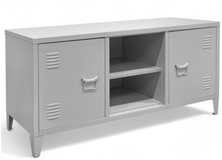 Industrial Sideboard Stahl Schrank Lowboard Spind 120x40x58cm sandgrau