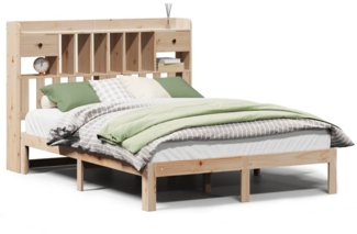 vidaXL Massivholzbett mit Regal ohne Matratze 160x200 cm Kiefer 3322605