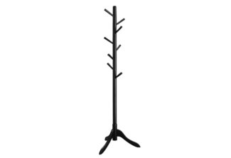 Vasagle Garderobenständer, Kleiderständer aus Massivholz, Garderobe mit 8 Haken, Baumform, 3 verstellbare Höhen, für Mäntel, Jacken, Taschen, für Flur, Schlafzimmer, schwar CRR001B01