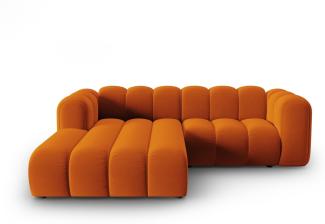 Micadoni Modulares Ecksofa Lupine 3-Sitzer Links Samtstoff Terrakotta