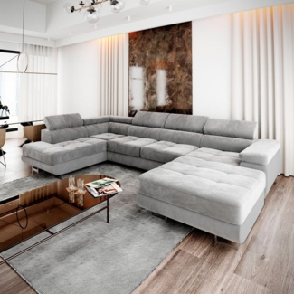 Masseno Ecksofa CASONE mit Schlaffunktion U-Form, Sofa mit Bettkasten