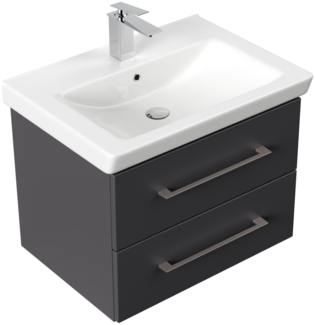 Badmöbel City 65cm mit V&B Subway 2.0 Waschbecken SoftClose Anthrazit : Anthrazit