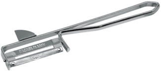 Fackelmann Universalschäler, Spargelschäler aus Edelstahl, Sparschäler für Obst und Gemüse (Farbe: Silber), Menge: 1 Stück