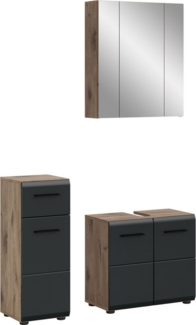 INOSIGN Badmöbel-Set FLORENZ, TOPSELLER!, 3-teilige Badkombination, hochwertige MDF-Front, (Set, 3-St, best. aus: 1 Unterschrank, 1 Waschbeckenunterschrank, 1 Spiegelschrank), Bad-Kombination, Bad-Möbel, Badezimmer, Kombination, Kombi