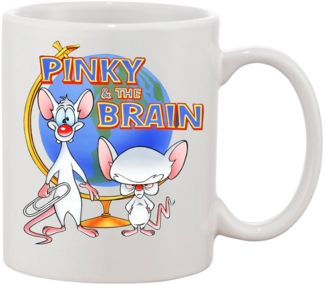 Blondie & Brownie Tasse Pinky and the Brain Comic Cartoon Weltherrschaft, Keramik, Spühlmaschinenfest