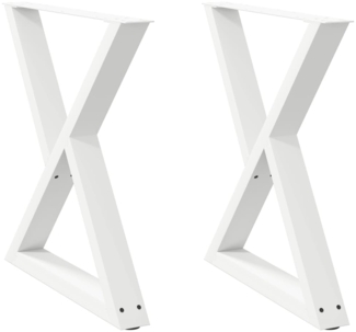 vidaXL Esstisch Beine 2 Stück Weiß 70x(72-73,3) cm Stahl 4012725