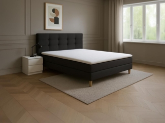 Vente-unique - Matratzenauflage 160 x 200 cm - Schaumstoff - Abnehmbarer Bezug - Bambus - Höhe 5 cm - KORAGA von YSMÉE