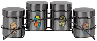 ZELLERFELD Vorratsdose 4-Teiliges Vorratsbehälter Gewürz-Set für Lebensmittel