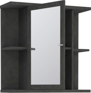 FORTE Champ Hängeschrank mit Spiegiel, Holzwerkstoff, Grau, 69,8 x 68,8 x 23,2 cm
