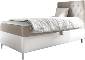 Boxspringbett 'Lenda Junior 1', beige, 80 x 200 cm, Rechts