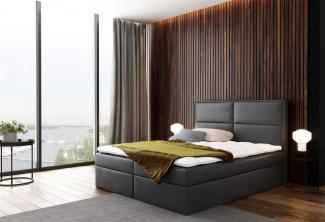 Boxspringbett DERBI Kunstl. Anthrazit 120x200 cm inkl. Bettkasten