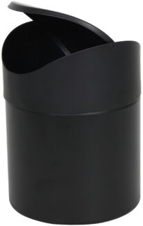 HIT Trading Mülleimer JALI, Ø 11,8 x H 15,5 cm, Schwarz, Metall, abnehmbarer Deckel mit Schwingeinsatz