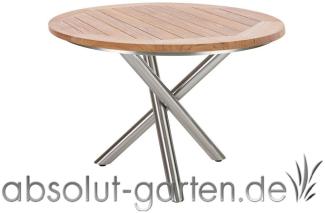 Tisch San Marino Ø 120 cm (Recycled Teak Edelstahl)