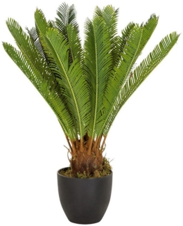 bümö plants Cycas Kunstpflanze - Täuschend echter Palmfarn, geruchlose Premium Kunstblume für lebendiges Ambiente - authentische, künstliche Pflanzen als Deko für's Wohnzimmer, Büro & mehr, BUP-cycas