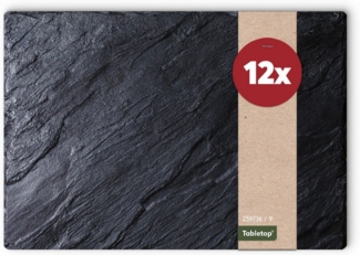 matches21 HOME & HOBBY Platzset Abwaschbare Tischsets 12er Set Schiefer-Optik Stein-Optik, (12-St), Platzsets als Tisch-Untersetzer und Tisch-Deko für Esstisch Teller