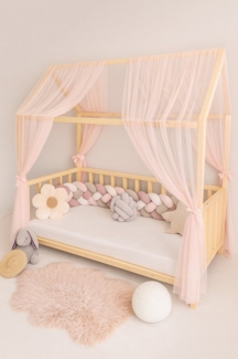 Baby Fancyroom Betthimmel Hausbett Himmel Premium Tüll, Baldachin für Kinderbett Mädchenzimmer, 2-teilig, mit 4 Schleifen, Premium Tüll