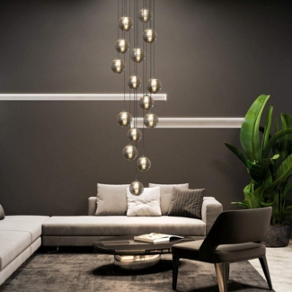 Nettlife Pendelleuchte Glas esstisch 150CM Höheverstellbar 3/4/6/10/15 Flammig Kronleuchter, Höheverstellbar, LED wechselbar, Warmweiß, für Küchen Wohnzimmer Schlafzimmer Flur