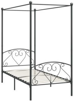 vidaXL Himmelbett-Gestell Grau Metall 90x200 cm [284440]