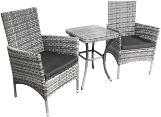 Jardí Rattan Bistro Set Hellgrau