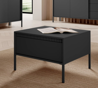 AX LIVING Moderner Couchtisch Schwarz Trentinis – Quadratisch, 68,1 cm