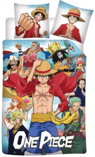 One Piece Anime Bettwäsche Monkey D. Ruffy, Material-Mix, 2 teilig, Wendebettwäsche 135-140x200 cm